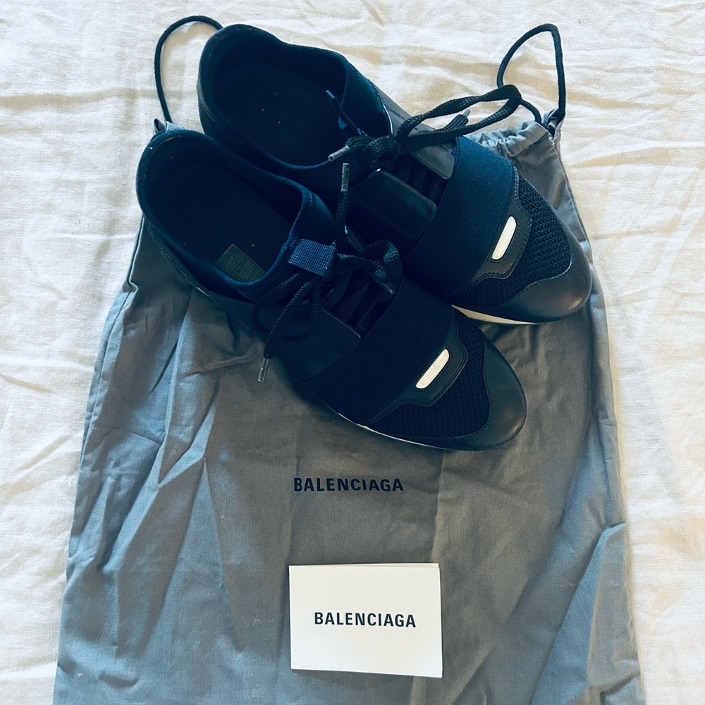 Balenciaga navy blue “Race Runner” running shoes